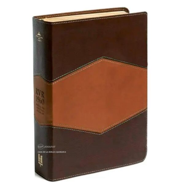 Biblia de Estudio RVR1960 Holman Simil Piel Terracota Chocolate