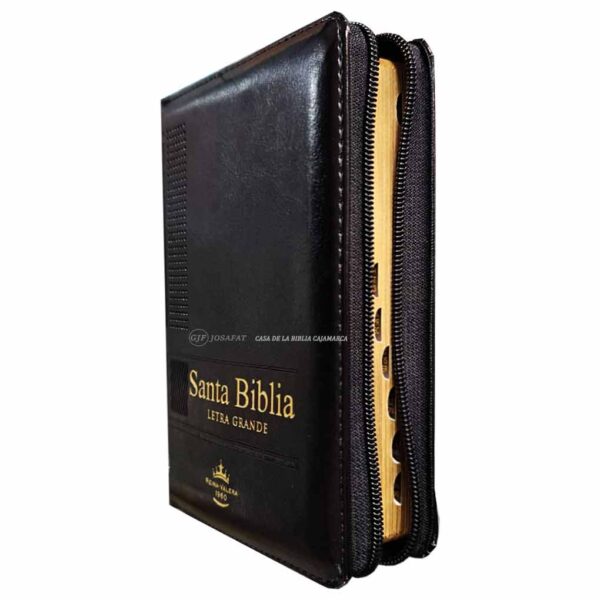 Biblia RVR1960 Letra Grande 11pts Piel Cierre Indice Negro