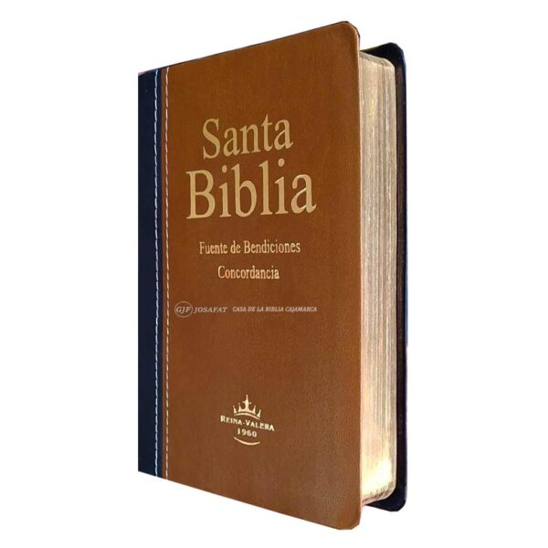Biblia RVR1960 Fuente de Bendición Manual Piel Marrón/ Negro