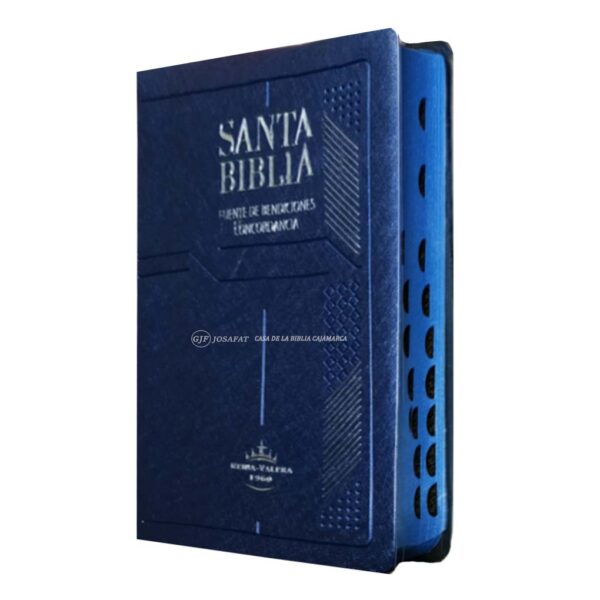 Biblia RVR 1960 Fuente de Bendición Manual Azul Indice Tapa Vinil