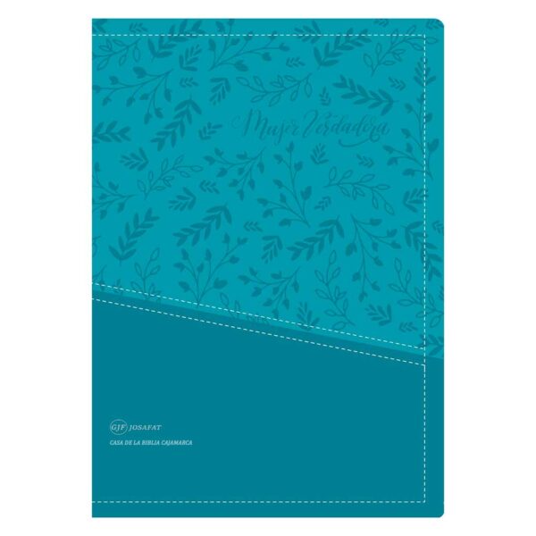 Biblia devocional Mujer Verdadera NBLA Piel Duo tono Aqua