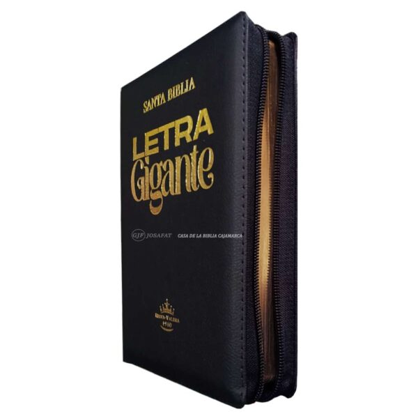 Biblia RVR 1960 Letra Gigante Piel Cierre Eco Negro