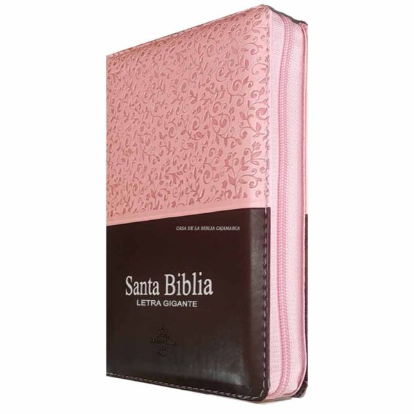 Biblia RVR1960 RVR066CLSGi PJRZTi 14pts Rosa marrón Letra Super Gigante