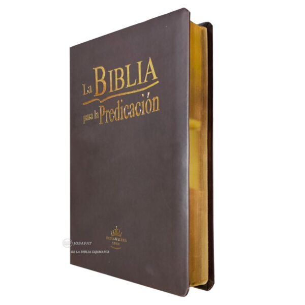 Biblia para la Predicación RVR 1960 Tapa Piel Marrón Oscuro