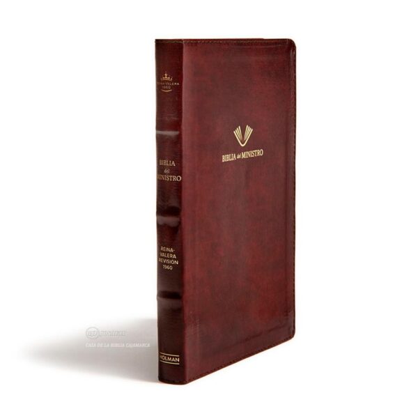 Biblia del ministro RVR1960 Caoba Ultra Fino piel fabricada