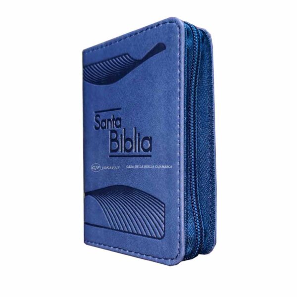 Biblia de bolsillo RVR1960 Piel Cierre Azul