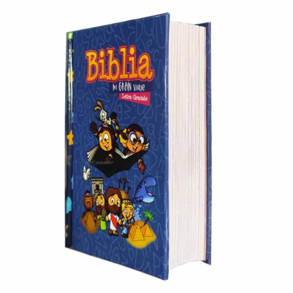 Biblia RVR 1960 Mi Gran Viaje Azul Letra Grande Tapa Dura Niño