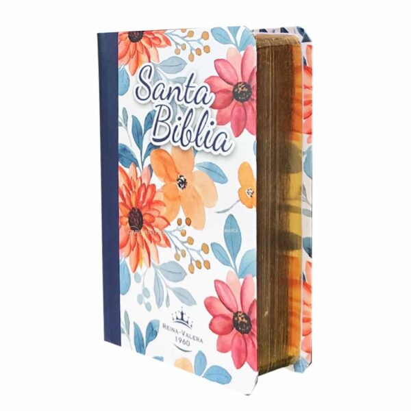 Biblia de bolsillo RVR1960 Semi flex Flores Azul