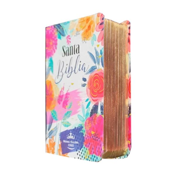 Biblia de bolsillo RVR1960 Semi flex Flores Acuarela