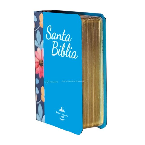 Biblia de bolsillo RVR1960 Semi flex Flores Turqueza