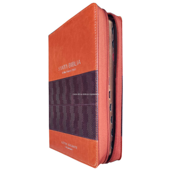 Biblia RVR 1960 Letra Gigante 14 pts Cafe duo tono Cierre e Índice MB