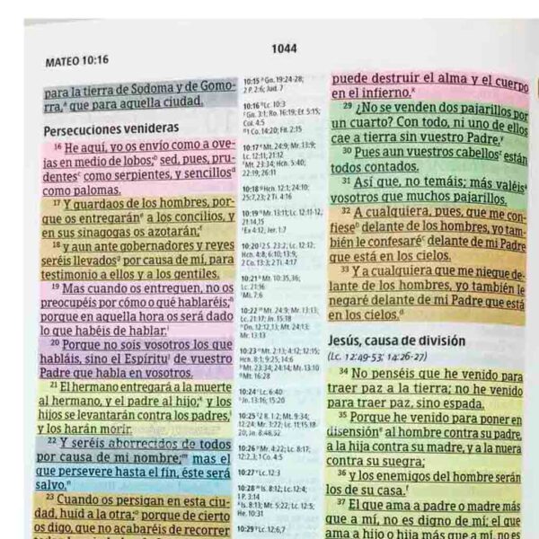 Biblia de Estudio Arco Iris RVR1960 Tapa Dura Multicolor
