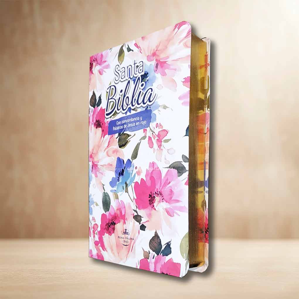 Biblia RVR1960 Personal Tapa Eco Flex Flores Primaveral Letra Grande 12 pts