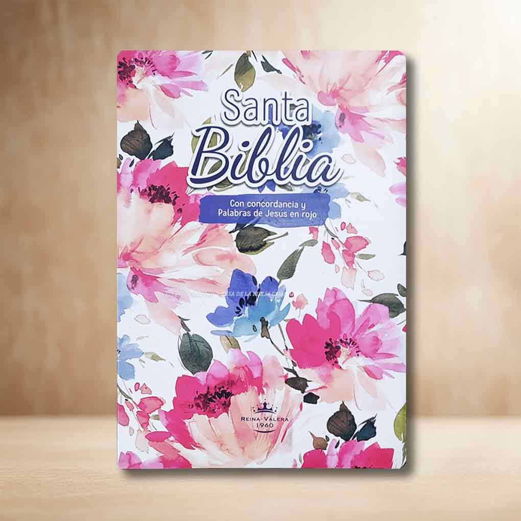 Biblia RVR1960 Personal Tapa Eco Flex Flores Primaveral Letra Grande 12 pts