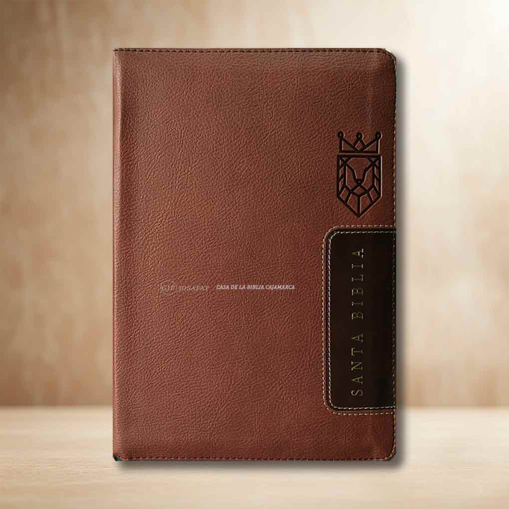 Biblia RVR1960 Letra Grande 12 pts Tapa Simil Piel Personal Cierre Indice Cafe