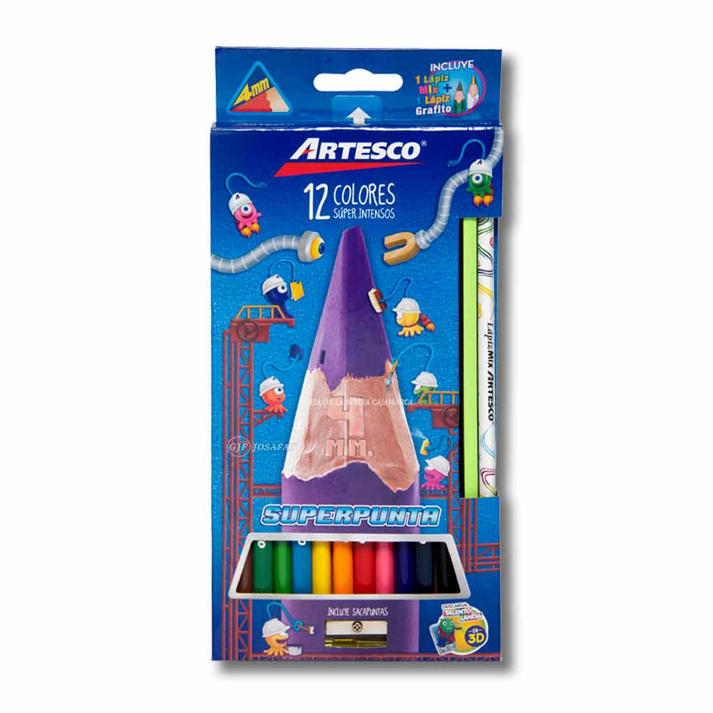 Colores Largos Artesco x 12 unds