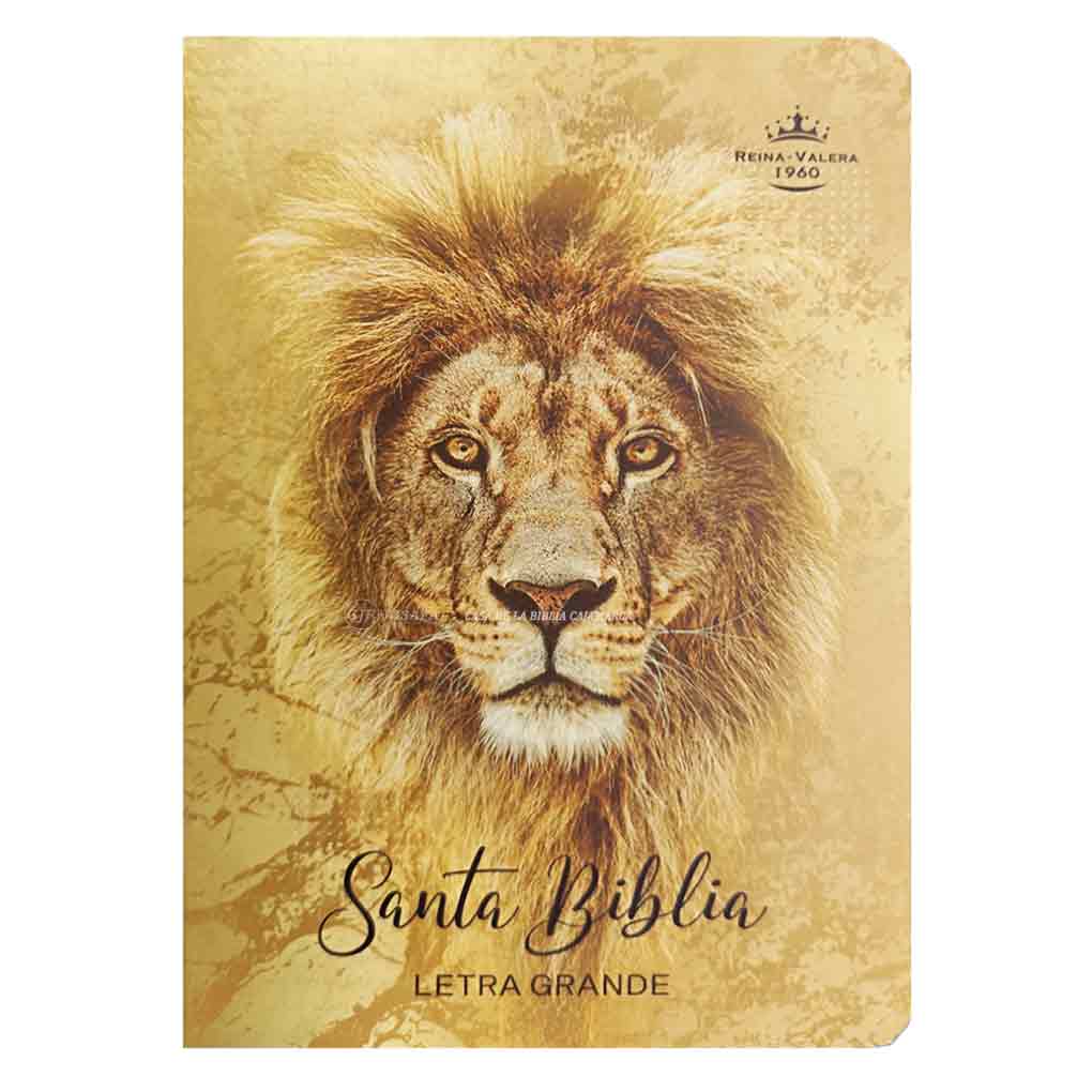 Biblia RVR1960 Personal Tapa Eco Flex Leon Amarillo Letra Grande 12 pts