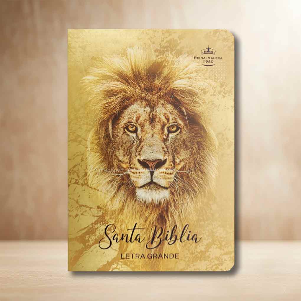 Biblia RVR1960 Personal Tapa Eco Flex Leon Amarillo Letra Grande 12 pts