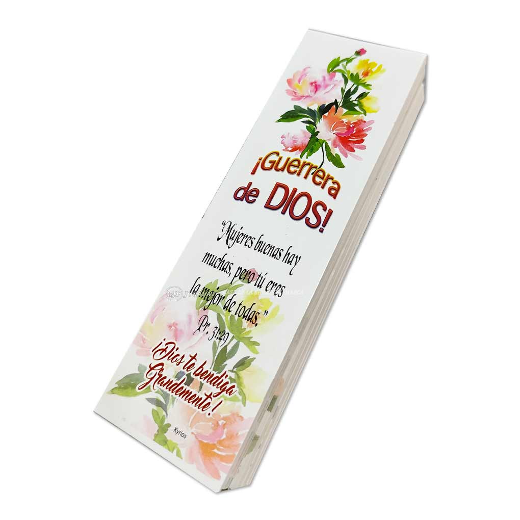Separadores Cristianos de Lectura Mujer Flores Grande Paquete x 100 unds