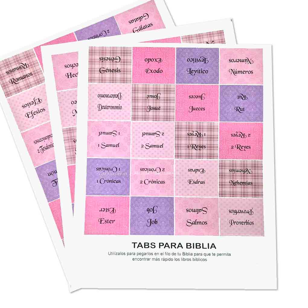 Tabs para Biblia (Indicadores de Libros de la Biblia) Fucsia