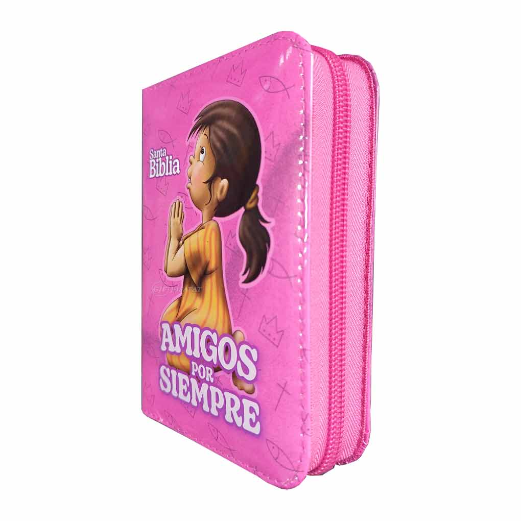 Biblia Amigos por Siempre RVR1960 Tapa Charol Rosado