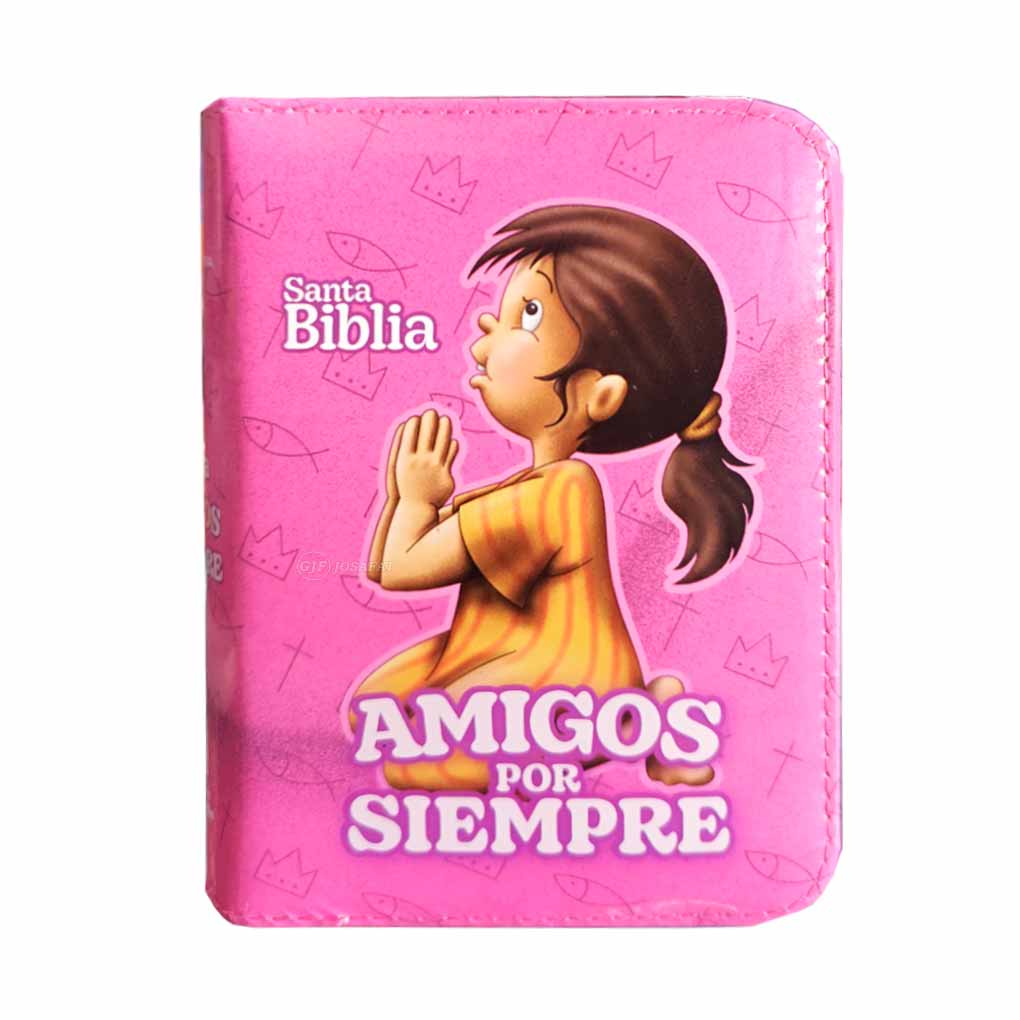 Biblia Amigos por Siempre RVR1960 Tapa Charol Rosado