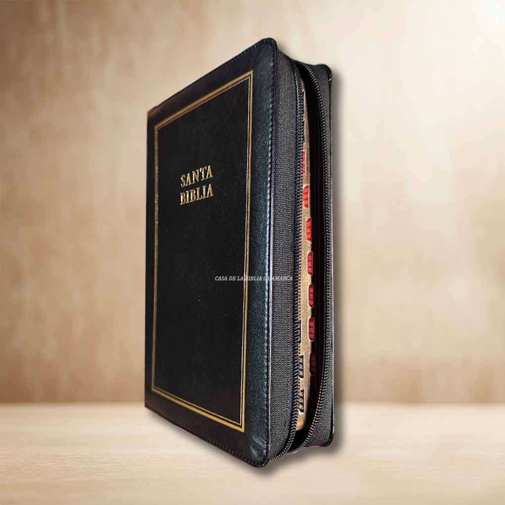 Biblia RVR1960 Letra Gigante 14 Pts Tapa Simil Piel Cierre Indice Personal Filo Dorado Negro