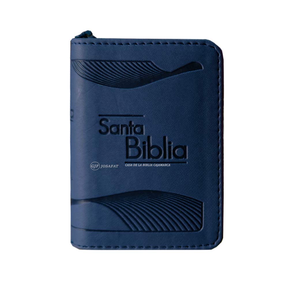 Biblia RVR1960 Bolsillo Mini Biblia Tapa Piel Cierre Azul