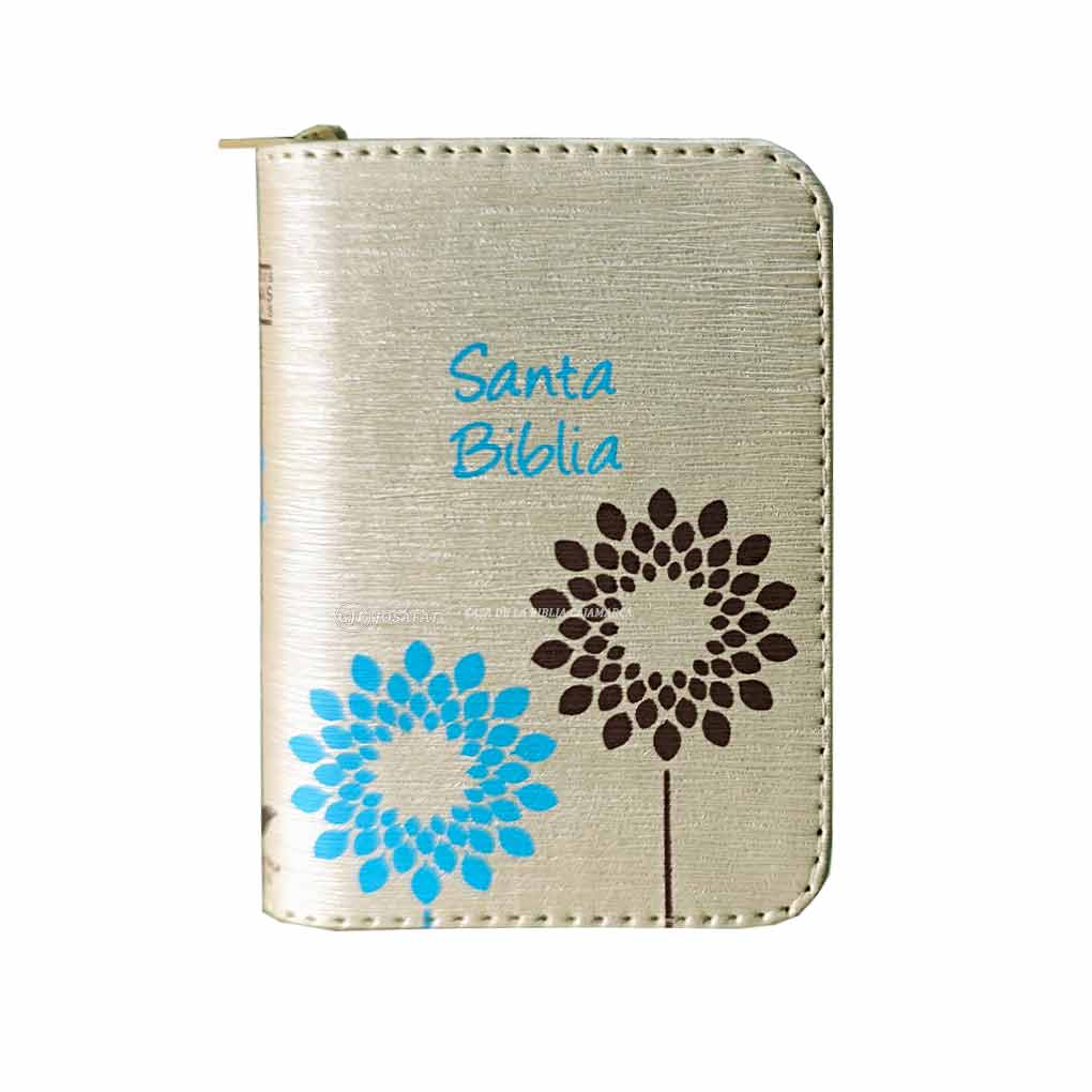 Biblia RVR1960 Bolsillo Mini Biblia Tapa Piel Cierre Beige