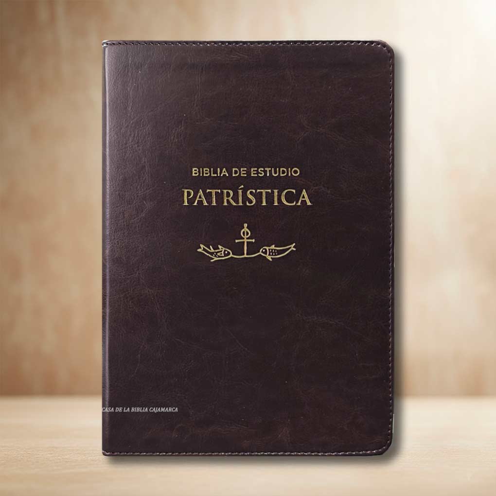 Biblia de Estudio Patrística RVR Piel Marrón La Sabiduría del Cristianismo Antiguo siglos I al VI