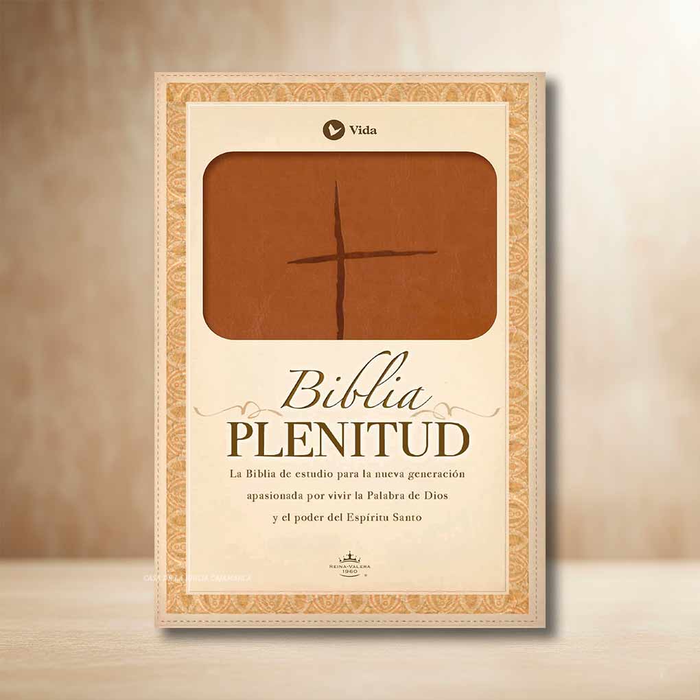 Biblia de Estudio Plenitud RVR1960 Personal Tapa Piel Café