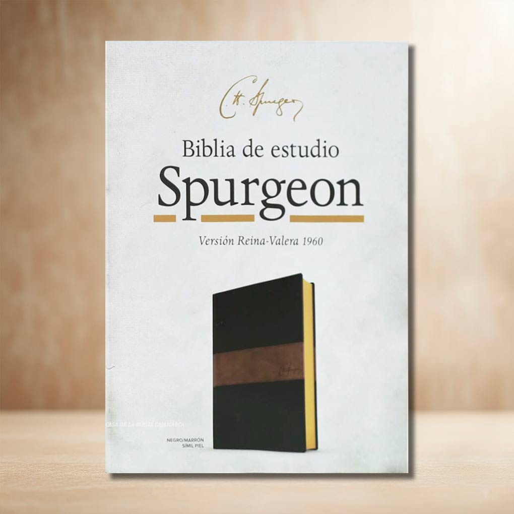 Biblia de Estudio Spurgeon RVR1960 Tapa Piel Duo Tono Marrón