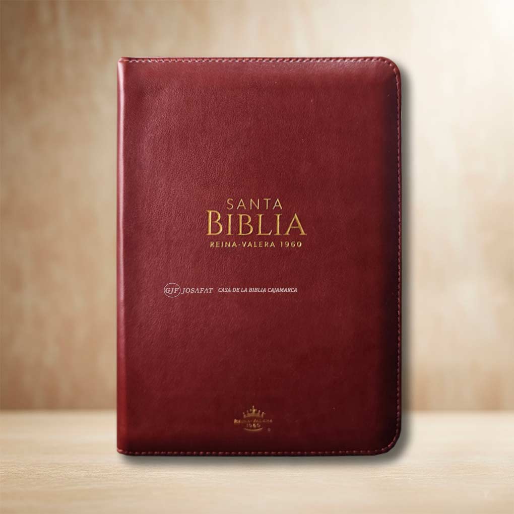 Biblia RVR1960 Manual Letra Grande 11 pts Tapa Simil Piel Cierre MB Marron