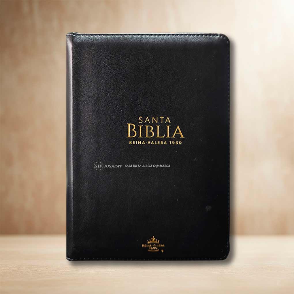 Biblia RVR1960 Manual Letra Grande 11 pts Tapa Simil Piel Cierre MB Negro