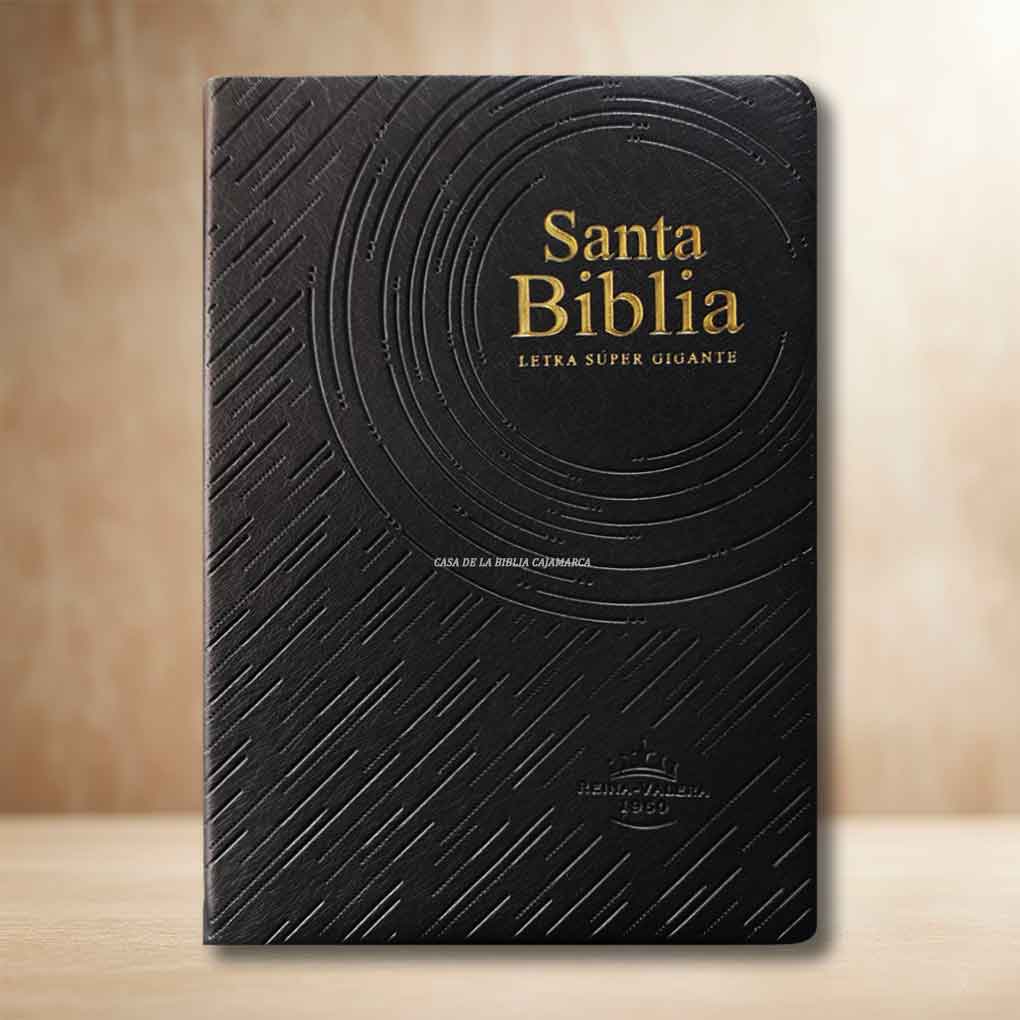 Biblia RVR1960 Letra Super Gigante 19 pts Vinil Con Indice Negro
