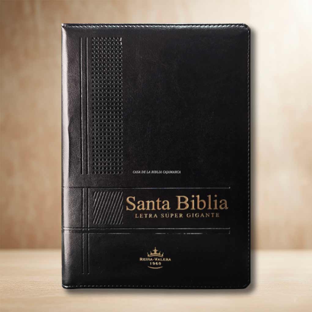Biblia RVR1960 Letra Super Gigante 19 pts Piel Con Cierre Indice Negro