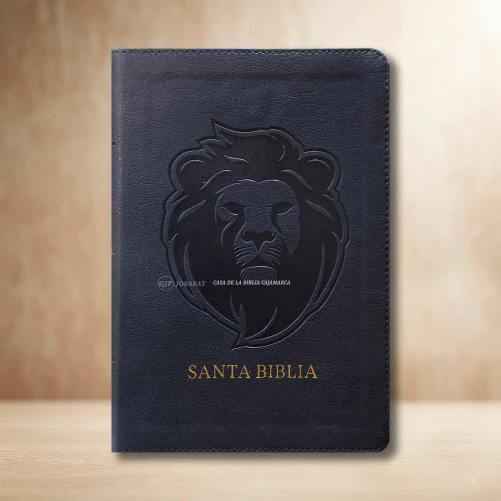 Biblia RVR1960 Letra Grande 12 pts Tapa Simil Piel Personal Cierre Indice Ceniza León