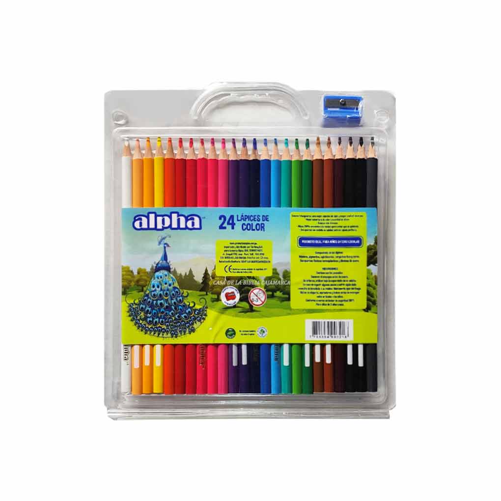 Colores Largos Alpha x 24 unds Bandeja