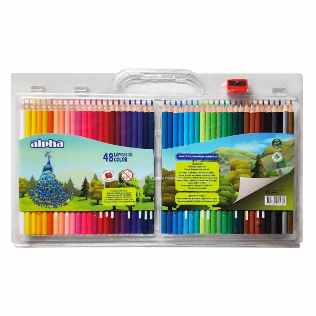 Colores Largos Alpha x 48 unds Bandeja