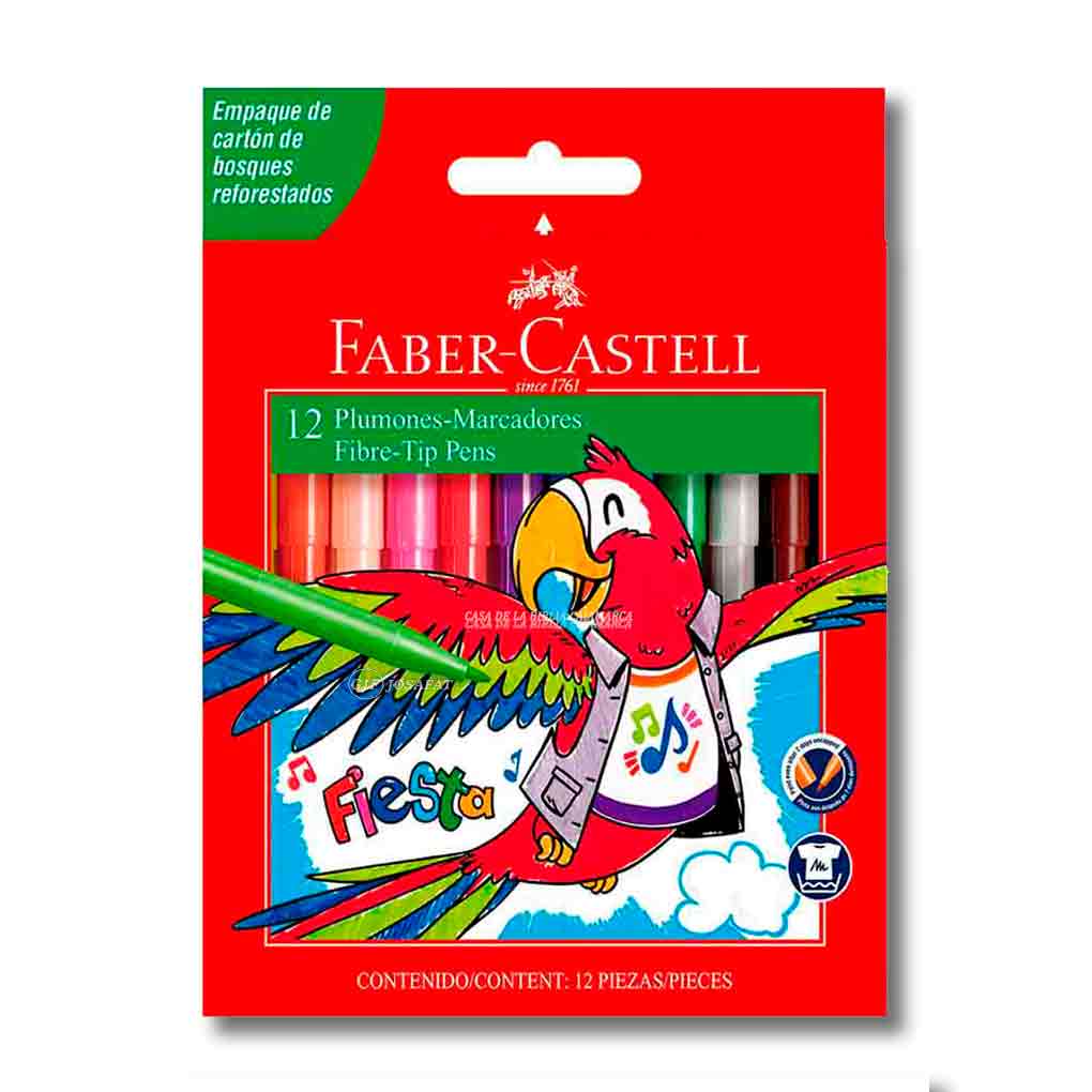 Plumones Largos Faber Castell 45 x 12 unds