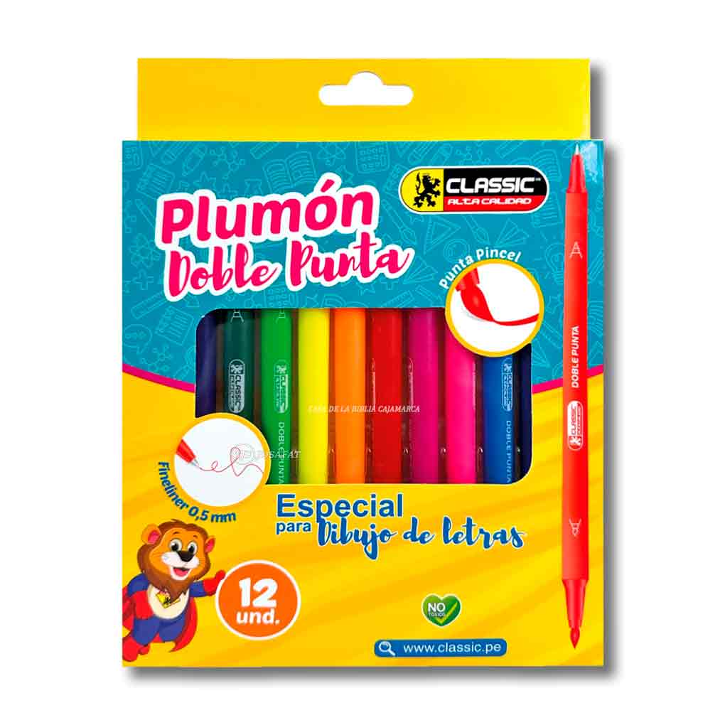 Plumones Doble Punta Pincel Largos x12 para Lettering