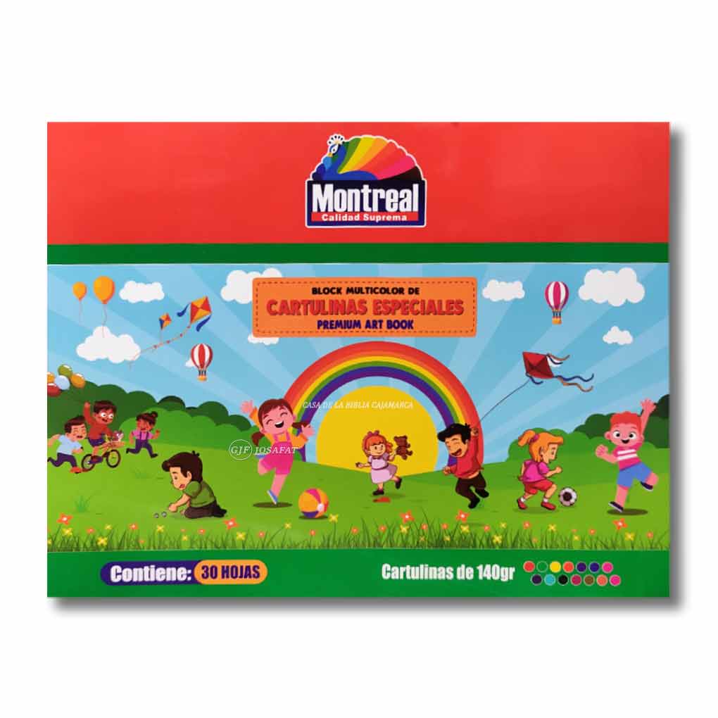 Block de Cartulina de Colores x 30 hjs Montreal 31 x 24 cm 140 gr