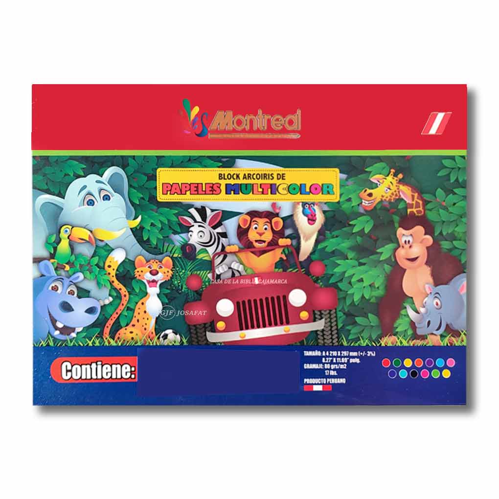 Block de Hojas de Colores x 45 hjs Montreal A4 80 gramos