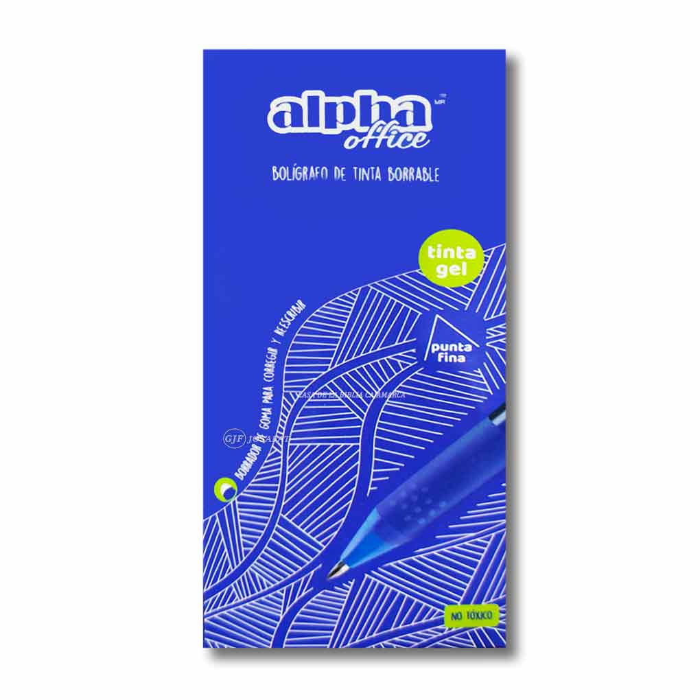 Boligrafo Borrable Alpha Azul Caja x 12 unds