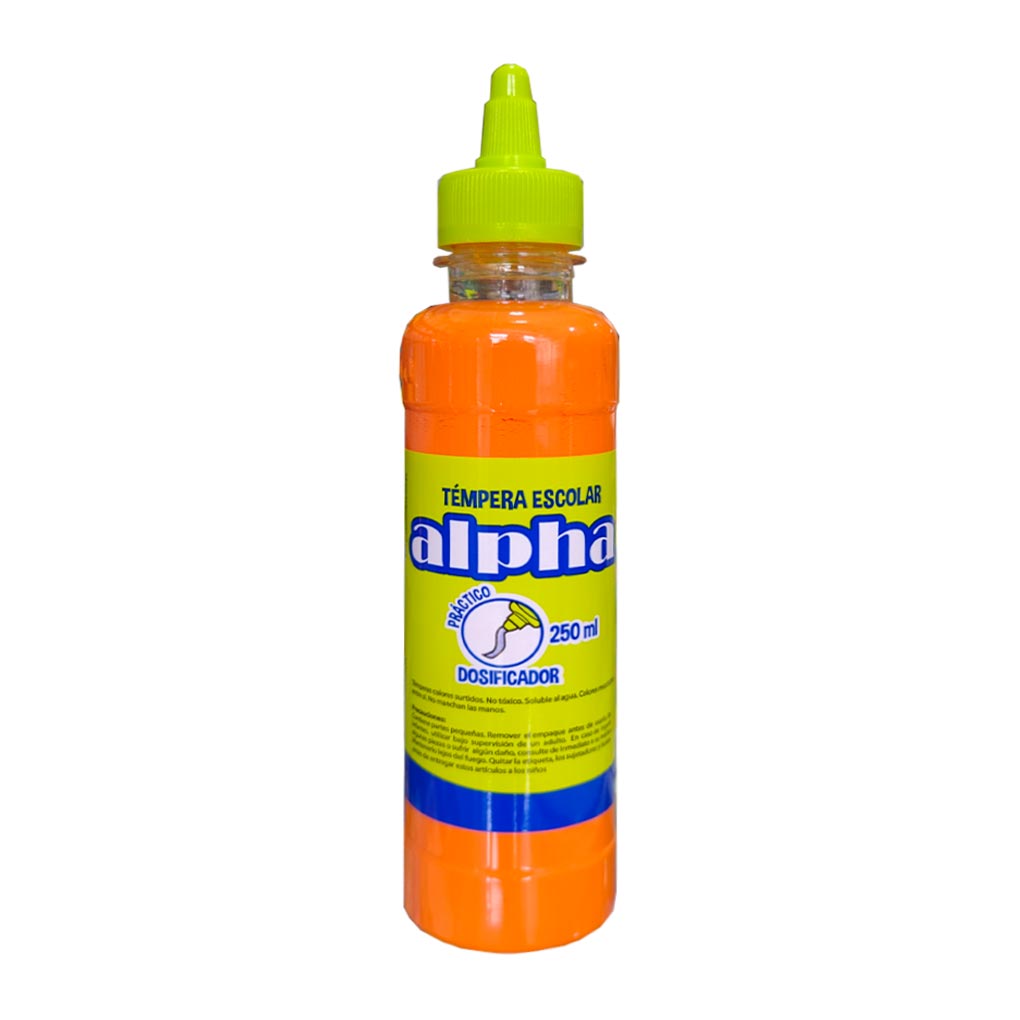 Tempera 250 ml Alpha Naranja