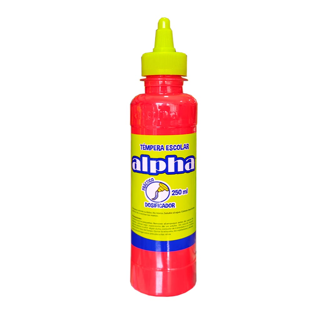 Tempera 250 ml Alpha Rojo