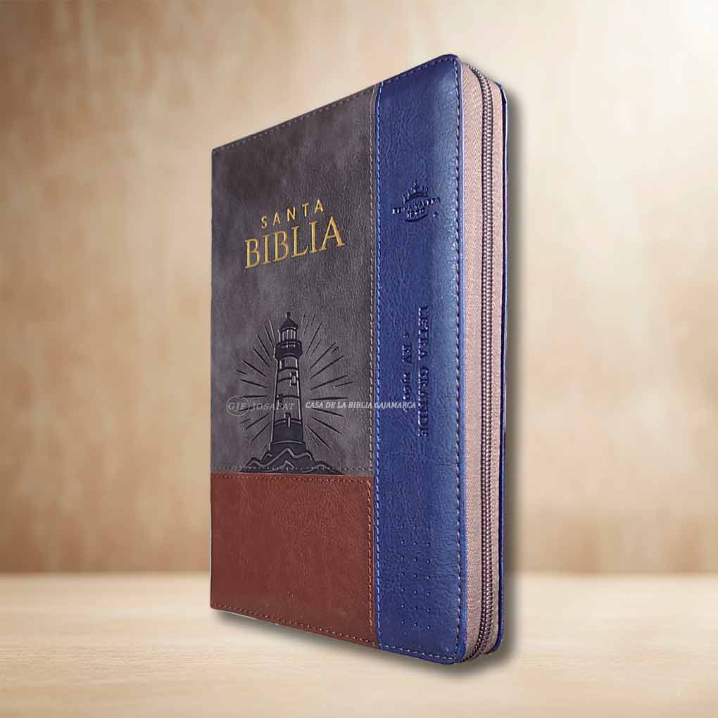 Biblia RVR1960 Personal Letra Grande 12 pts Tapa Simil Piel Faro Cierre Indice MB Tritono