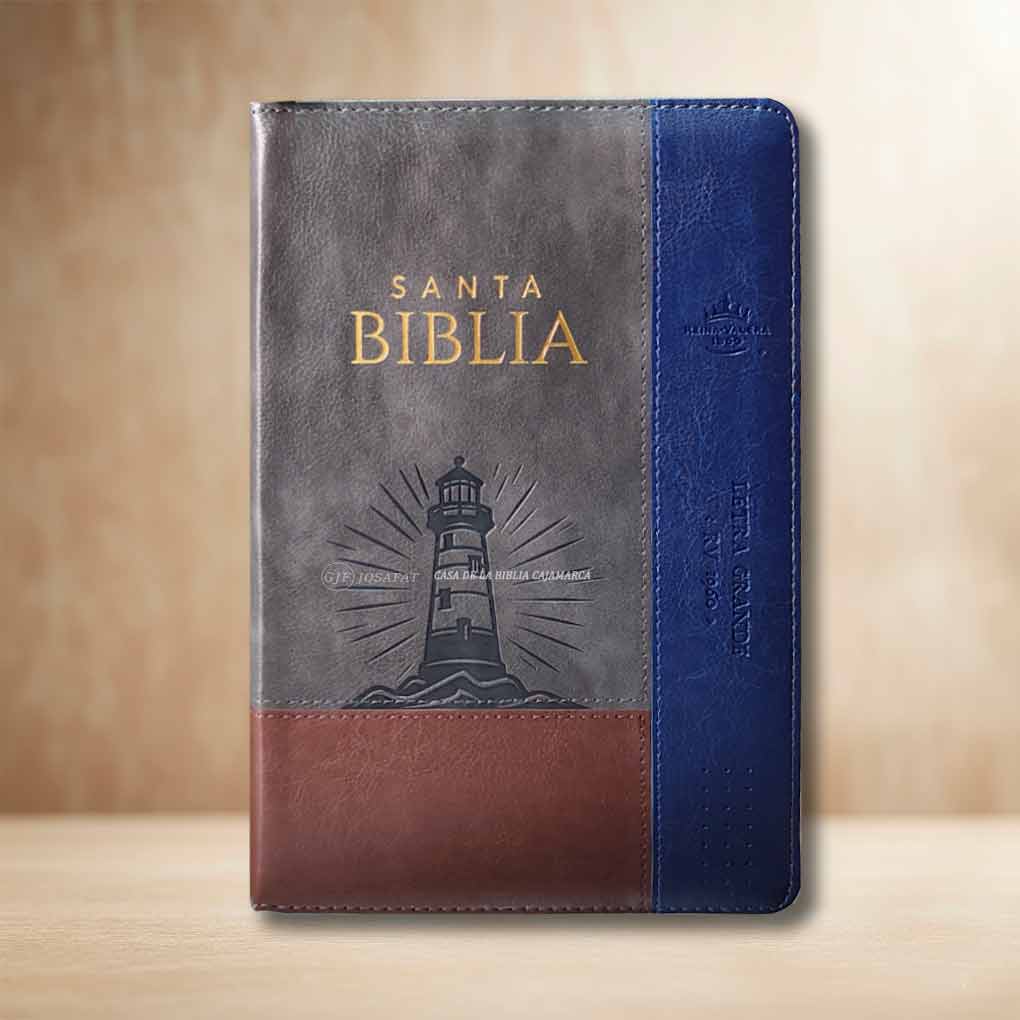 Biblia RVR1960 Personal Letra Grande 12 pts Tapa Simil Piel Faro Cierre Indice MB Tritono