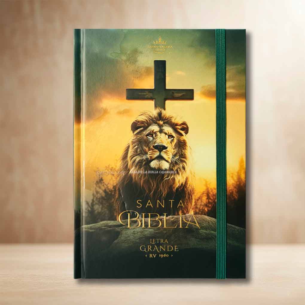 Biblia RVR1960 Personal Letra Grande 12 pts Tapa con Liga Leon Victoria MB