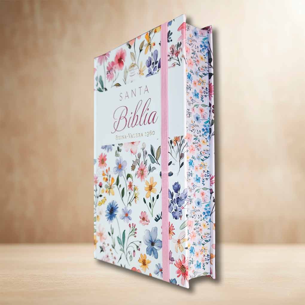 Biblia RVR1960 Personal Letra Grande 12 pts Tapa con Liga Primavera Blanca MB